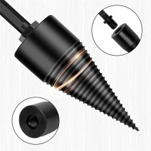 Brandhoutsplijter 42 mm + 32 Mm, Houtsplijtblokken Bits Brandhout Afneembare Boor Zwart Stalen Zeskantschachtschroefkegel