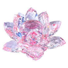 G Crystal Lotus Flower Figurine Valentine Wedding Decor Glass Collection Paperweight Table Ornaments Souvenir Gift