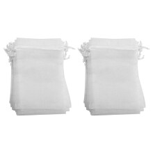 50 Pieces 4 by 6 Inch Organza Gift Bags Drawstring Jewelry Pouches Wedding Party Favor Bags (White)