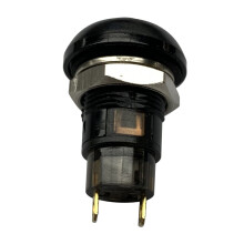 -Off Latching Waterproof 12mm Push Button SPST 2A IP67, Black