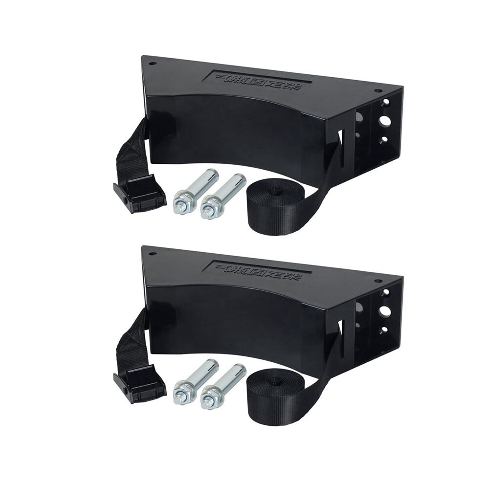 2Pcs Propane Tank Holder Propane Tank Mount Gas Cylinder Holder With Screws And Safety Chain Supported 4-12Inch (Black) 4713297598087