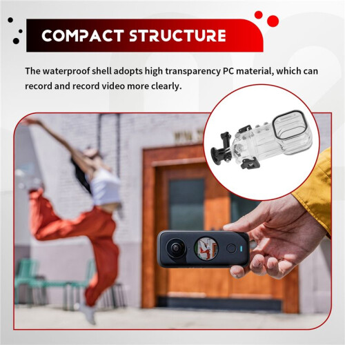 For Insta 360 X3 Waterproof Case Action Camera Accessories Diving Case 50 Meter Panoramic Camera Protective Case 2