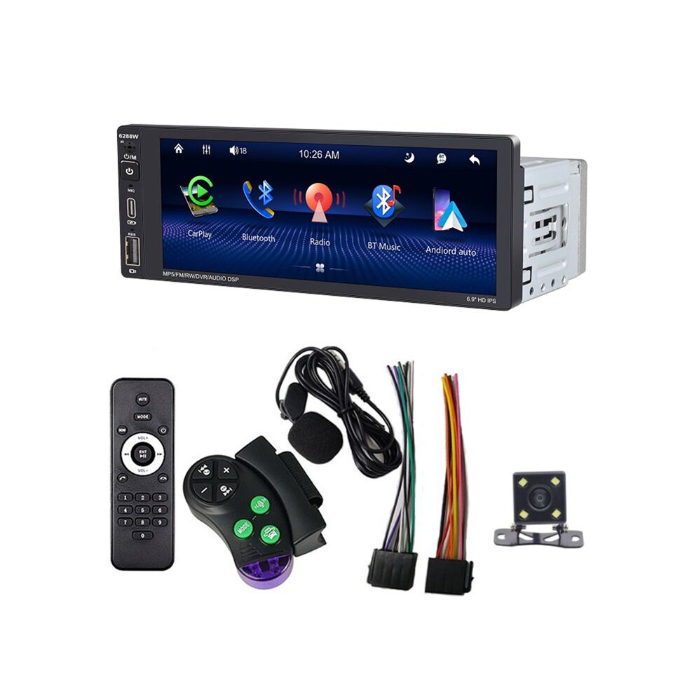 6.9 Inch Wireless Carplay Car Stereo Single Din Touchscreen Car Radio, Android Auto Mirror Link Fm Mic Swc 4711528185266