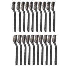 20 Pieces Handle Stainless Steel Wire Bristles Brush Set for Cleaning Welding Slag, Stain and Rust (Silvery)
