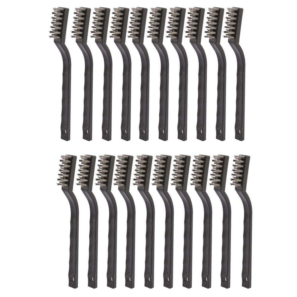 20 Pieces Handle Stainless Steel Wire Bristles Brush Set For Cleaning Welding Slag, Stain And Rust (Silvery) 6031119565863