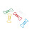 400Pcs Bone Shape Multicolor Metal Paper Clips 3