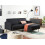 Beliani Corner Sofa 2 Seater BREDA Fabric Black Left Hand 2