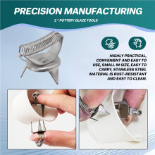 Pottery Glaze Tools Fingertip Dip Glaze Clip Stainless Steel Glaze Clip DIY Tea Cup Ceramic Coloring and Glazing Tool