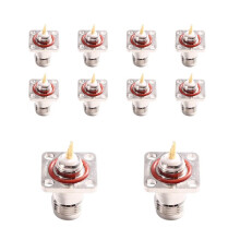 10pcs TNC Female Panel Mount 4 Hole Solder Cup Straight Type for RF Coaxial Connectors for Electronic Components Market