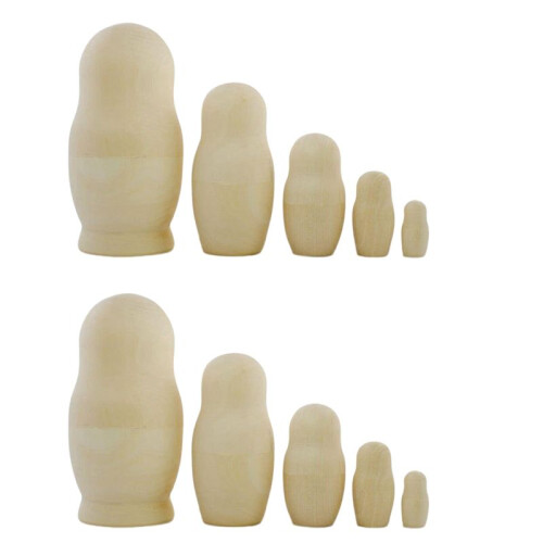 10X Unpainted Russian Nesting Dolls DIY Blank Nesting Dolls Unfinished Nesting Doll Kit Matryoshka Nesting Dolls
