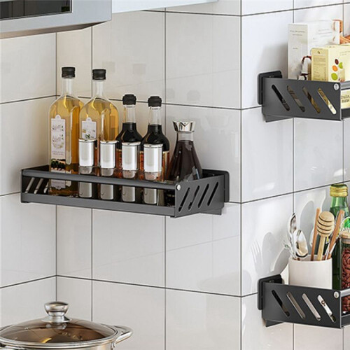 Kitchen Small Tools Seasoning Storage Rack, Kitchen Bathroom Stainless Steel Rack, Wall Mounted, Storage Rack,B 2