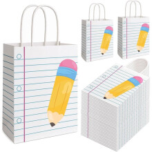 36Pcs Back to School Gift Bags Teacher Gift Bags Bulk School Gifts Bag with Handles,Pencil Notebook Teacher Gifts