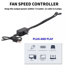 PWM Speed Controller 4Pin PWM Fan Governor PWM Governor USB TYPE-C Power Supply DIY Watercooling Cooler Option B