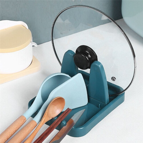 3Pcs Foldable Pot Lid Rack Spoon Holder Stand Pan Cover Shelf Tableware Storage Rack Kitchen Organizer 1