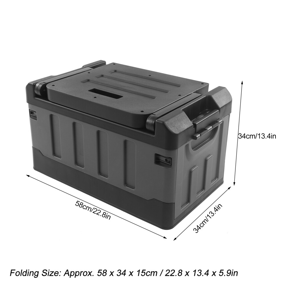 Portable Folding Storage Seat 70L Black 7293282938458