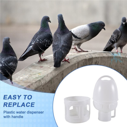 Removeble White Plastic Drinker With Handle For Pigeons Bird Supplies 29Cm X 17Cm 2