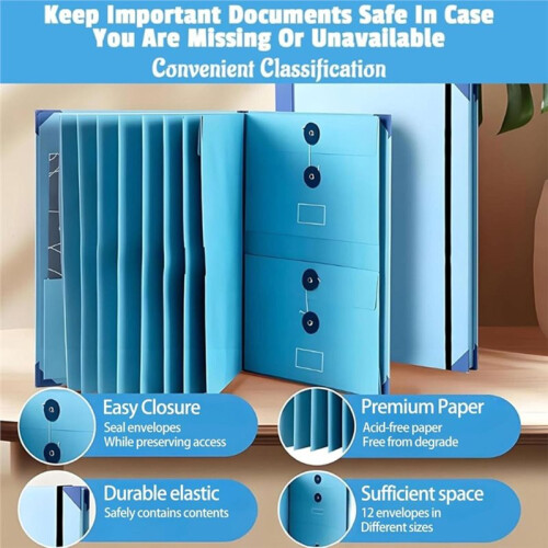 Important Document Organizer,Folders for Documents,Bound Expanding File for Important Papers/Passports/Birth Certificate 2