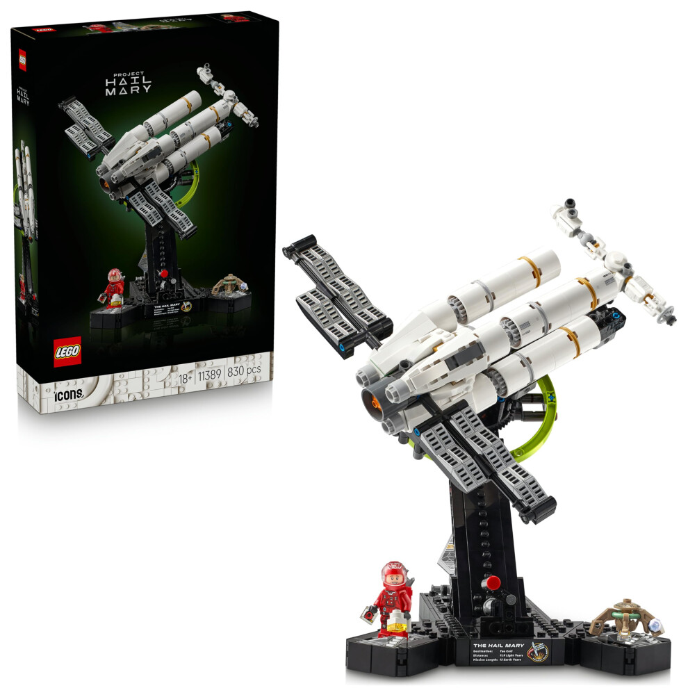 Lego Icons Project Hail Mary - Miniature Spaceship Model Kit For Adults - Display Set W/Ryland Grace Minifigure & Rocky Figure - Sci-Fi Gift For Movi