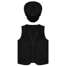 DiULi Kids Victorian Pauper Costume,Black 2PC Chimney Sweep Fancy Dress,L