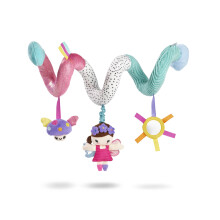 Nuby Baby Pram Spiral, Sensory Colourful Plush Toy, 0M+, Hattie