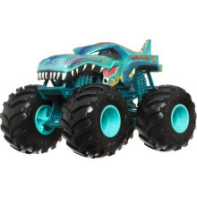 Hot Wheels Monster Trucks MEGA WREX, Oversized Monster Truck, 1:24 Scale Die-Cast Toy Truck with Giant Wheels and Cool Designs, JDR03