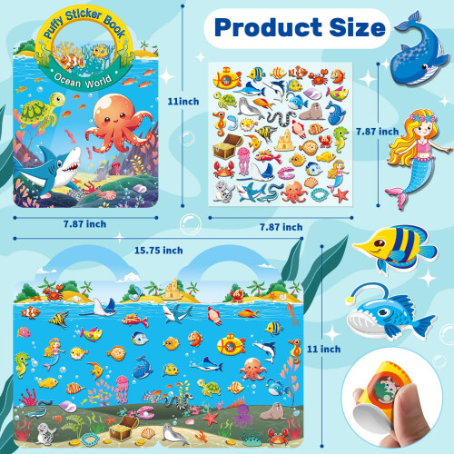 Elfew 6 Pack Reusable Sticker Book for Toddlers 2 3 4 Years 1