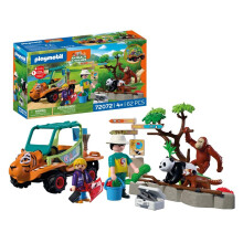 Playmobil | Animals & Friends | Zookeeper with vehicle | Vehicle with tiger head design and 3 animals | children's toy for ages 4 and up | 72072