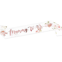 Mummy to Be Sash, Baby Shower Favors, Sage Green Yarn Satin(Medallion style)
