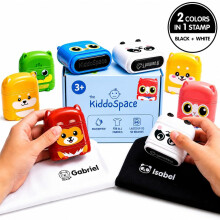 KiddoSpace Name Stamps for Kids Clothes Kiddostamp Double Sided Customized