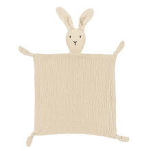 ZIGJOY Baby Comforter Blanket Muslin Cotton Security Blanket Bunny Lovey Boy Girl Unisex Soft Baby Gift for Infant Newborn Toddler, Khaki