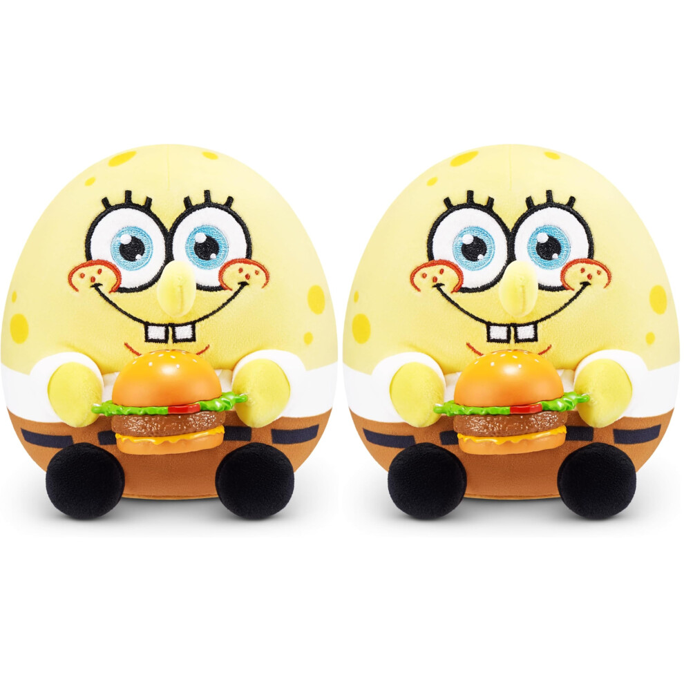 Zuru Snackles Licensed Character Spongebob Squarepants 5-Inch Plush Plush With Snack Accessory (Pack Of 2)