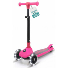 SereneLife Kids Scooter for Ages 3–7 – 3 Wheel Kick Scooter with Seat Option, Light-Up LED Wheels, Lean-to-Steer, Foldable, Adjustable Height, 50