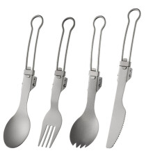 Titanium Foldable Cutlery Portable Outdoor Camping Tableware Hiking Folding Fork Spoon