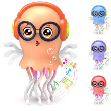 Zonopy Easter Dancing Jellyfish Baby Toy, Crawling Jellyfish Tummy Time Toy with Musical Light for 3 4 5 6 7 8 Year Old Boy Girl Kids Birthday Gifts,
