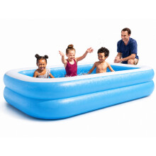 Bestway Inflatable Swimming Pool, Deluxe Family Rectangular Paddling Pool for Kids, Outdoor Pool for Kids and Adults