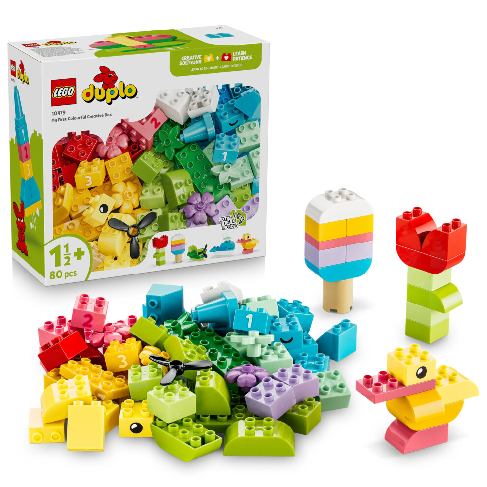 Lego Duplo Colourful Creative Box - Educational Fine Motor Skills Toy For Toddlers - Incl. Number Bricks, Animals, Vehicles & Play Food - Birthday Gi