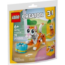 LEGO Creator 3-in-1 Set Gatto Arancione - 79 Pezzi, Costruisci un Gatto, Coccodrillo o Gufo - Gioco Creativo per 6+