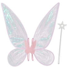 Silom Fairy Wings for Adult, Butterfly Wings for Women Girls Halloween Christmas Costume Sparkle Angel Wings Dress Up Party Favor (Pink-1)