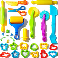 Dough and Clay Play Tools Kit for Kids, Modeling Clay Accessories for Toddlers, Animal Cutters with DIY Rollers & Safety Scissors, Dough Extruder Eas