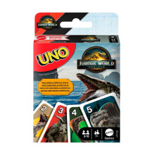 Mattel Games UNO Jurassic World Rebirth Card Game for Kids, Family & Adult Games Nights, Deck with Special Rule & Images Inspired by the Movie, JFT