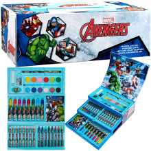 Marvel Art Supplies Kids Art Set Avengers Painting Colouring Sets Children Crayons Paints Markers Iron Man Captain America Hulk Art Case (Multicolor