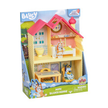 Bluey Mini Home Playset Compact House Playset With Carry Handle Three Different Rooms Kitchen, Bedroom and Bathroom Includes Figure With 5 Play Piece