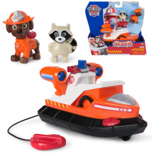 Paw Patrol Fire Rescue: Zuma Rescue Fire Boat with Action Figure, Launching Lifesaver, Raccoon and Toy Boat, Kids Toys for Boys and Girls Ages 3 and