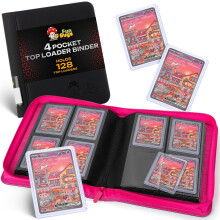 Dossier Toploader FunGuys - 4 Poches pour 128 Cartes à Souder, Album de Stockage TCG