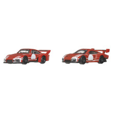 Hot Wheels Premium Car Culture 2-Pack (Porsche 935 & 2018 Porsche 935), 1:64 Scale, Real Riders Tires, Metal/Metal Chassis, Toy for Collectors, JHW51