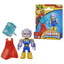 Iron Man and His Awesome Friends Marvel Thor Action Figure with Accessories – 7.6 cm (3 Inch) Toy, Ages 3+, Red, Gold