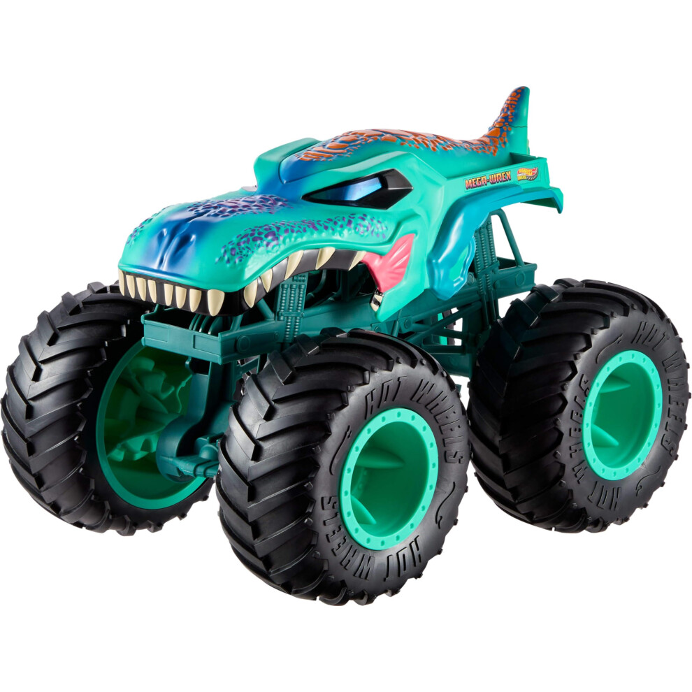 Hot Wheels Monster Trucks Toy Truck, Colossal Mega-Wrex Fan-Favorite Character With Big Wheels & Bright Detail, Monster Trucks Live, Jjn47