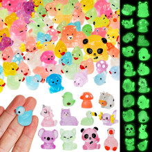150pcs Luminous Mini Resin Animals,30 Styles Tiny Resin Animals Glow in The Dark Plastic Animal Figures Bulk,Mini Animal Figurines for Fairy Garden