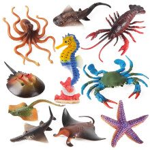 10Pcs Large Ocean Animal Figure Toy Under the Sea Creature Cake Decorations