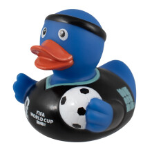 Hy-Pro Officially Licensed FIFA World Cup 2026 Rubber Duck - Bath Toy with Headband & Shirt Holding Ball, Collectible Football Mascot for Supporters,